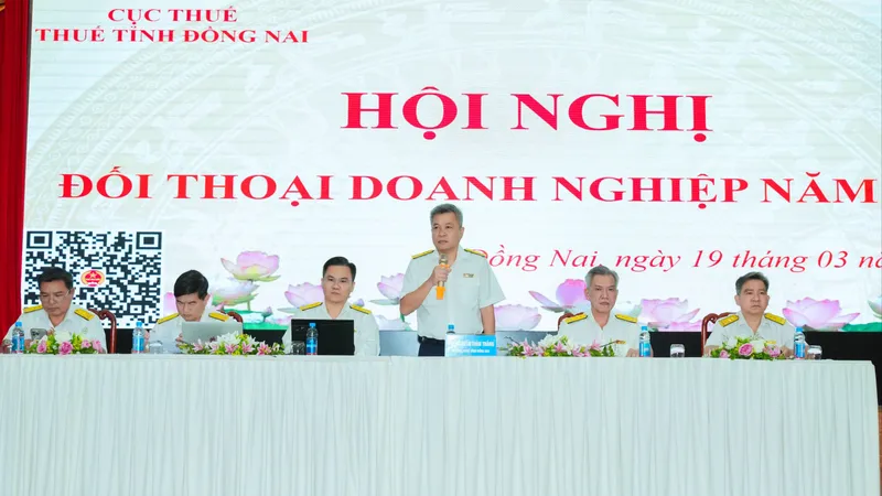 Hội nghị đối thoại giữa ngành Thuế tỉnh Đồng Nai với doanh nghiệp năm 2026. Ảnh: ĐVCC
