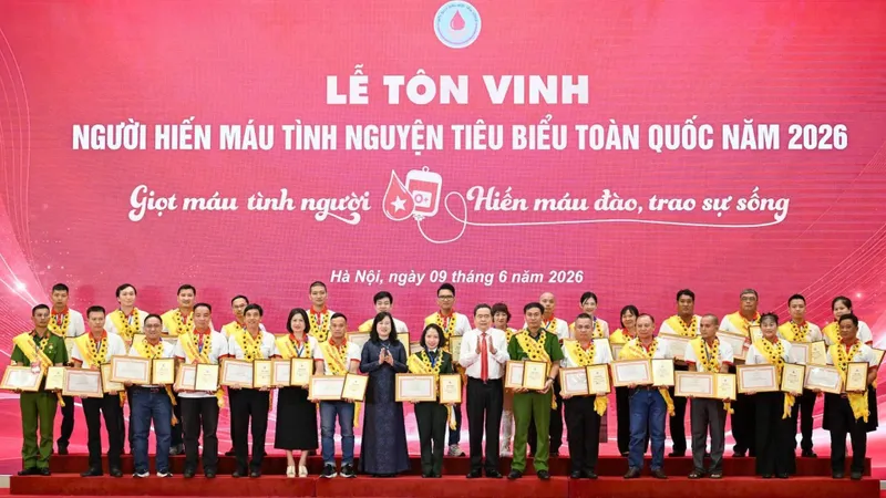 Tôn vinh 100 người hiến máu tiêu biểu toàn quốc năm 2026