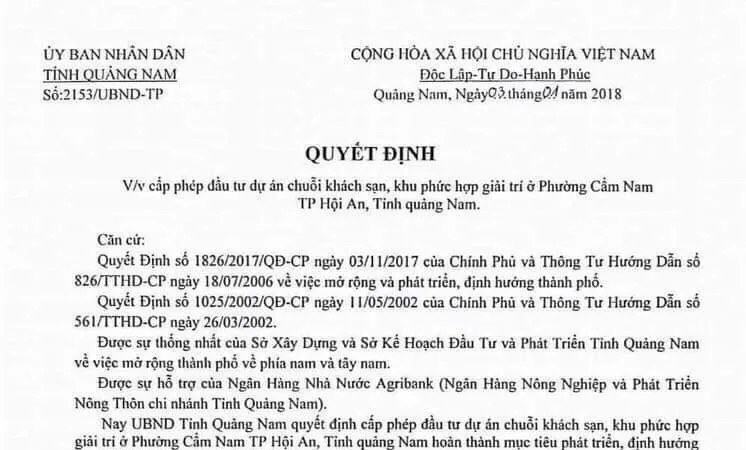 Phát hiện văn bản giả chữ ký chủ tịch UBND tỉnh Quảng Nam