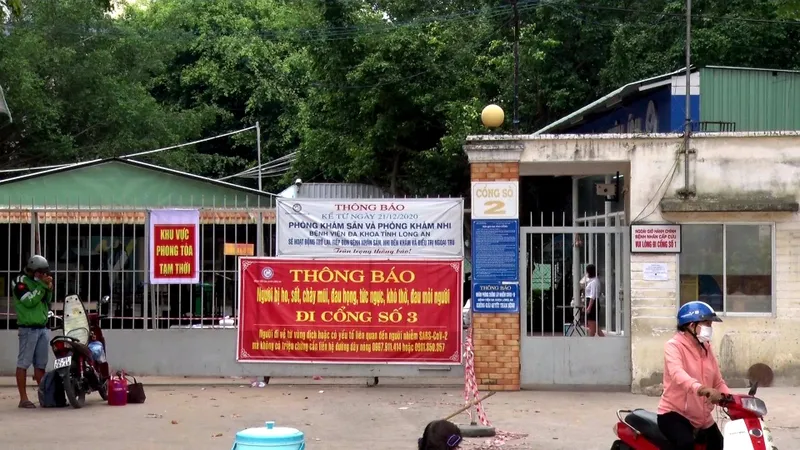 Phong tỏa tạm thời BV đa khoa Long An do có nhiều trường hợp nghi mắc Covid-19