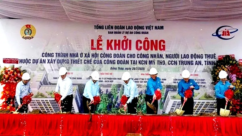 Khởi công công trình nhà ở xã hội công đoàn đầu tiên tại Đồng Tháp
