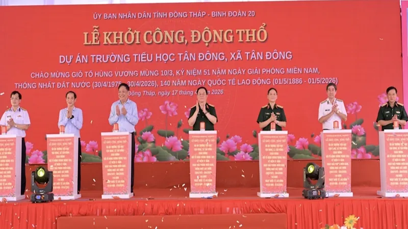 Khởi công Trường Tiểu học Tân Đông (Đồng Tháp), đáp ứng nhu cầu học tập cho gần 700 học sinh