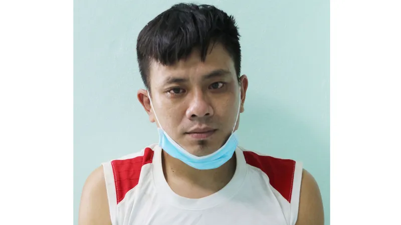 Đối tượng Đoàn Anh Vũ tại cơ quan công an