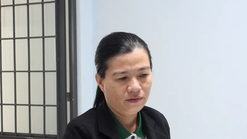 Nguyễn Thị Như Rin tại cơ quan điều tra. Ảnh: CACC