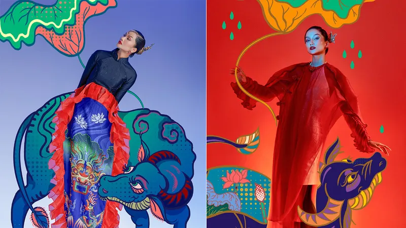Hoa hậu H’Hen Niê tôn vinh tranh dân gian Đông Hồ trong bộ ảnh Tết Tân Sửu 