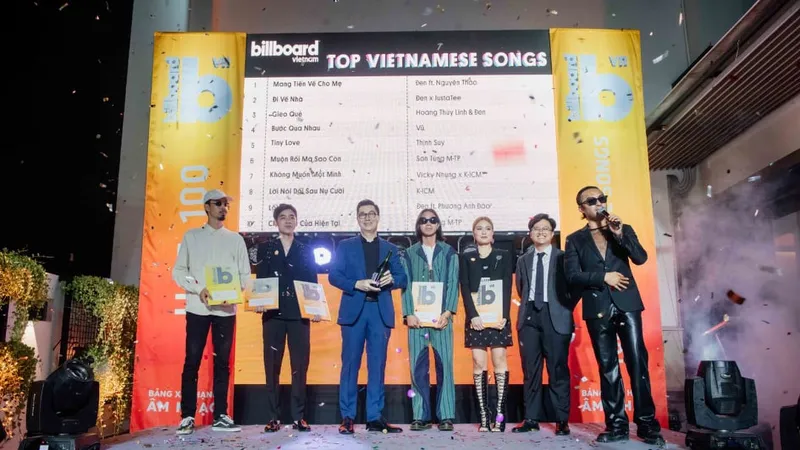 Các nghệ sĩ trẻ nhận chứng nhận có các ca khúc lọt Top 10 BXH Billboard Vietnam Top Vietnamese Songs