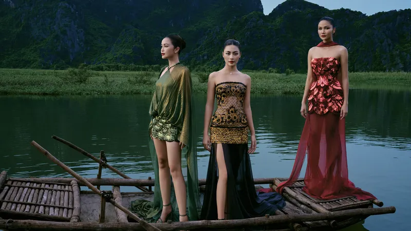 H’Hen Niê, Ngọc Châu, Bùi Xuân Hạnh hóa nàng thơ trong BST mới của Lê Thanh Hòa