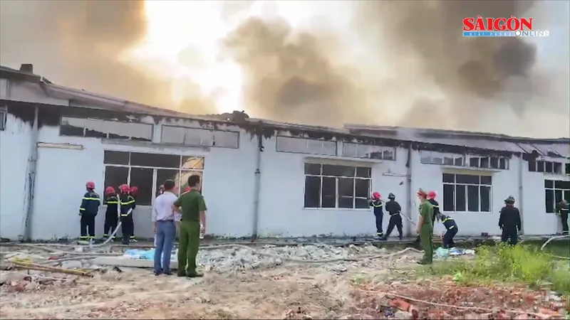 Đám cháy tại doanh nghiệp dệt may ở Thừa Thiên - Huế đã được dập tắt 