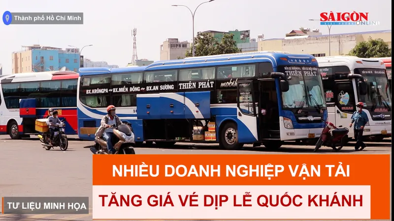 Nhiều doanh nghiệp vận tải tăng giá vé dịp lễ Quốc khánh