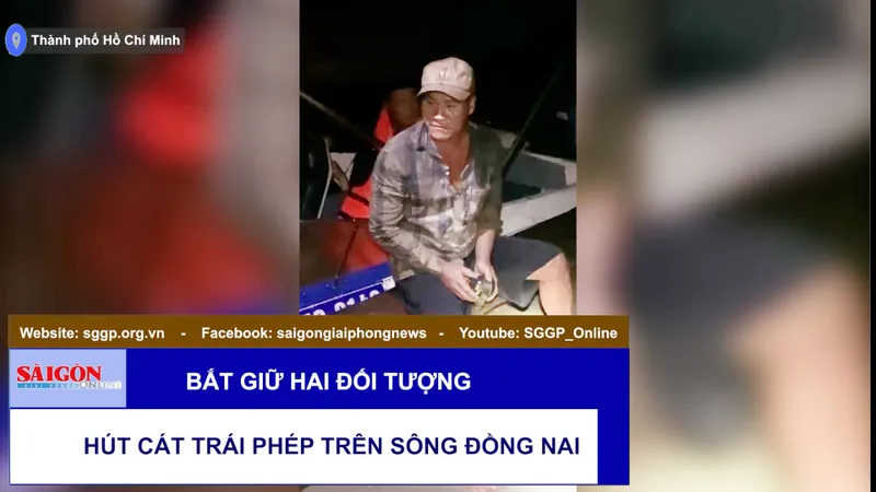 Bắt giữ 2 đối tượng hút cát trái phép trên sông Đồng Nai