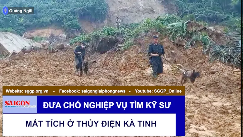 Đưa chó nghiệp vụ tìm kỹ sư mất tích ở thủy điện Kà Tinh