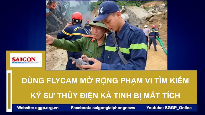 Dùng flycam mở rộng phạm vi tìm kiếm kỹ sư thủy điện Kà Tinh bị mất tích