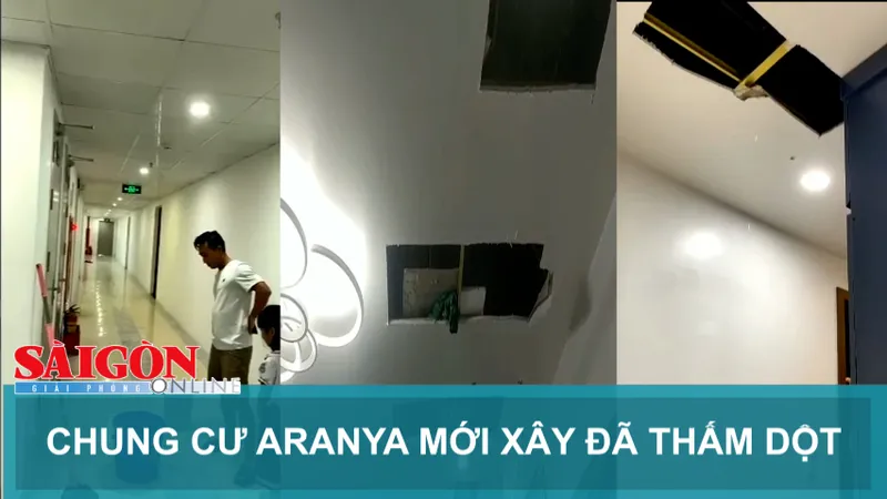 Chung cư Aranya mới xây đã thấm dột