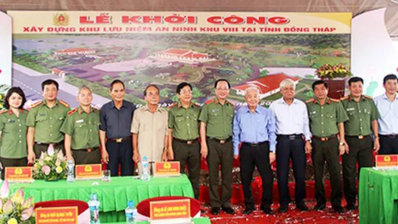 Lễ khởi công xây dựng khu lưu niệm An ninh Khu VIII ở Đồng Tháp vào chiều 1-10 