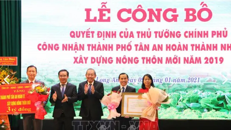 TP Tân An hoàn thành xây dựng nông thôn mới