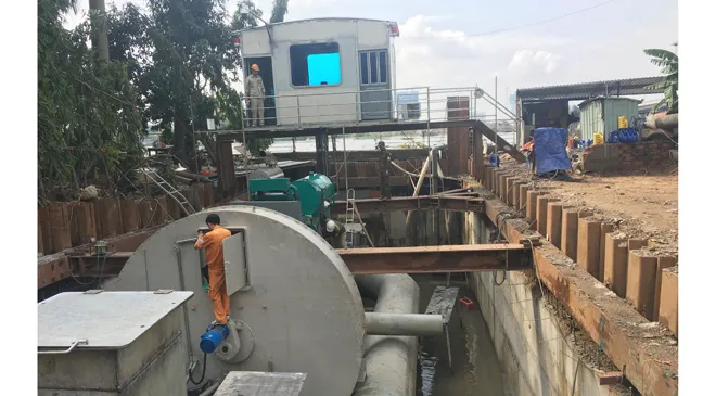 Vận hành thử nghiệm hệ thống bơm chống ngập đường Nguyễn Hữu Cảnh