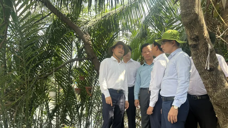 Phó Chủ tịch UBND TPHCM Bùi Xuân Cường cùng các sở, ngành kiểm tra thực địa Dự án cải tạo bờ Bắc Kênh Đôi. Ảnh: QUỐC HÙNG