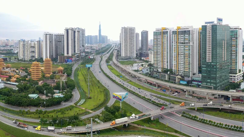 Khu vực ngã ba Cát Lái, TP Thủ Đức. Ảnh: HOÀNG HÙNG