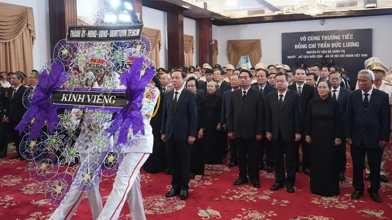 Trang nghiêm Lễ viếng nguyên Chủ tịch nước Trần Đức Lương tại Hội trường Thống Nhất