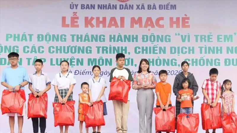 Xã Bà Điểm tổ chức nhiều hoạt động hè cho thiếu nhi
