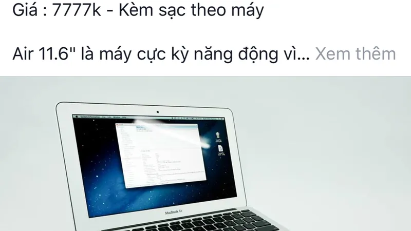 Một chiếc laptpo được bán qua mạng xã hội với giá khá hấp dẫn