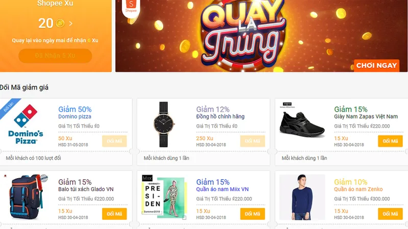 Shopee ra chương trình “Ưu đãi Shopee Xu“