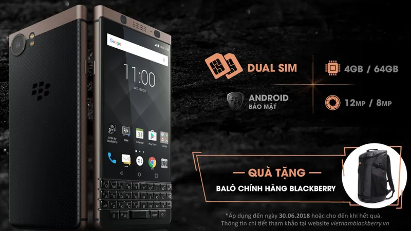 BlackBerry KEYone phiên bản khung viền kim loại màu đồng