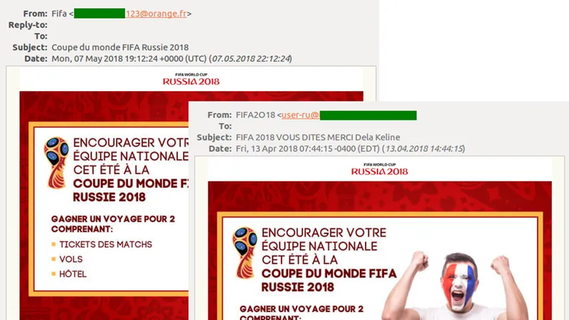 Các email lừa mua vé World Cup 2018