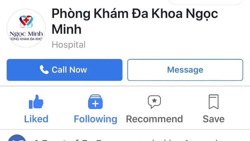 Fanpage Phòng khám Đa khoa Ngọc Minh đã bị xóa một số bài 