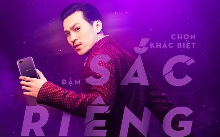 Sắc màu riêng của OPPO F9 Tím Tinh tú 