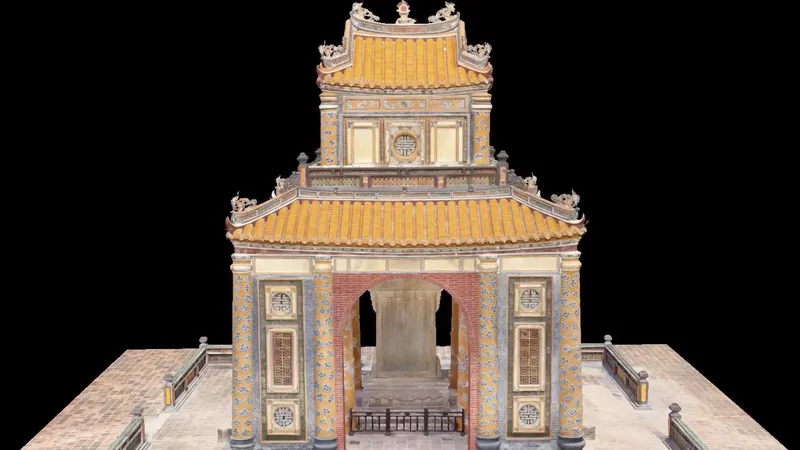 Một phần Lăng Tự Đức được mô phỏng 3D