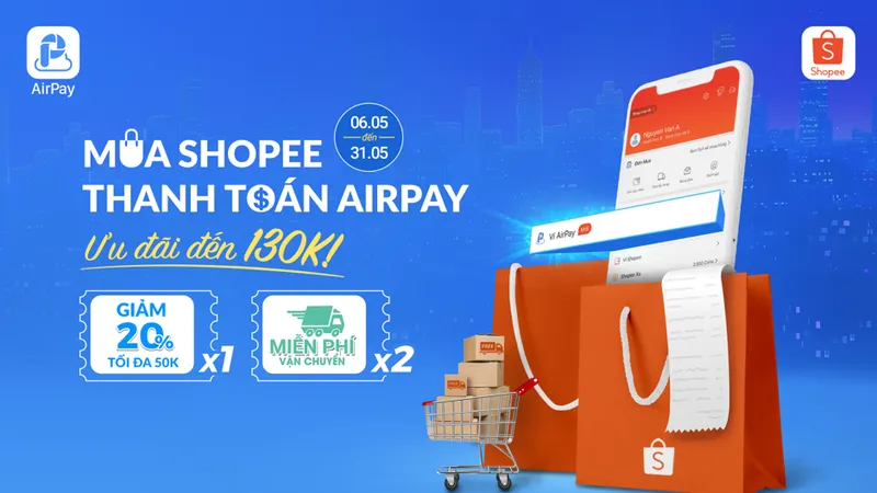 Dễ dàng thanh toán trên Shopee nhờ AirPay