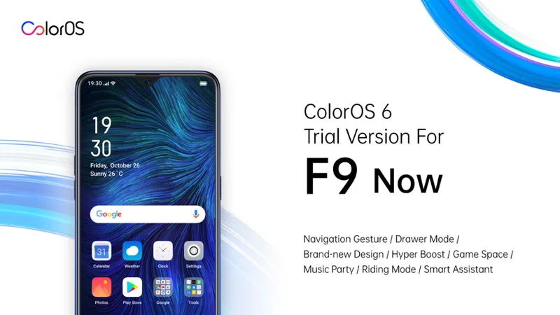 F9 đã được nâng cấp lên ColorOS 6