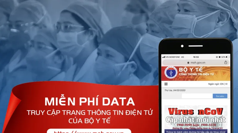  Miễn phí cước data cho thuê bao di động khi truy cập vào trang thông tin điện tử Bộ Y tế