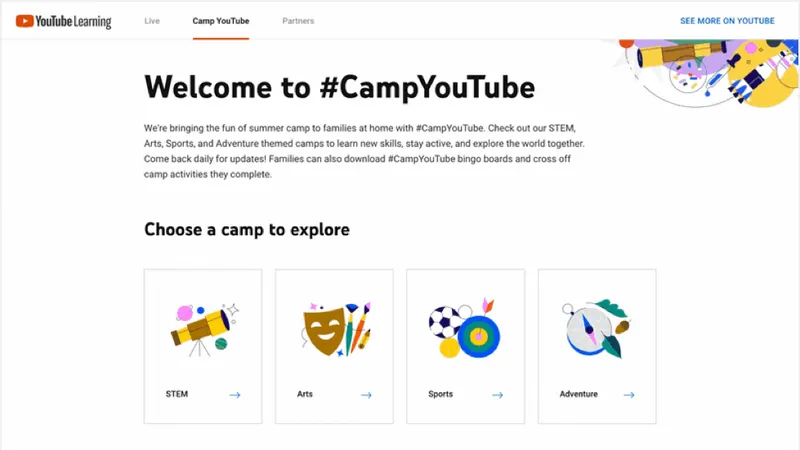 Chương trình Camp YouTube hứa hẹn nhiều bổ ích cho trẻ nhỏ