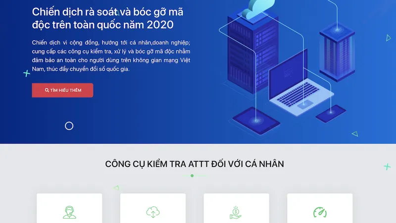 Người dùng Việt Nam được sử dụng phần mềm phòng chống mã độc miễn phí tại website https://khonggianmang.vn