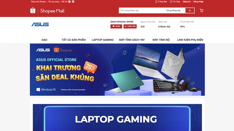 ASUS Official Store trên Shopee 