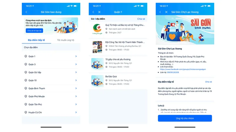 Giao diện Mobile Web của Sài Gòn bao dung