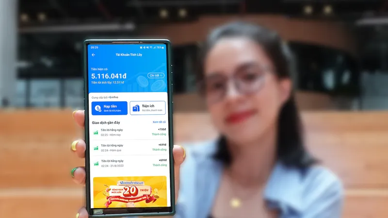 Người dùng Tài Khoản Tích Lũy có thể rút tiền về ví bất cứ lúc nào mà không bị mất tiền lời trước đó