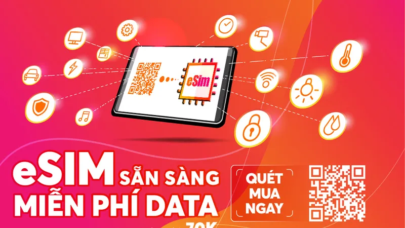 eSIM của Vietnamobile với ưu đãi miễn phí data