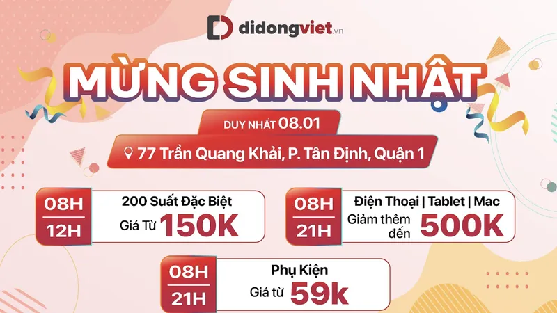 Di Động Việt mừng sinh nhật với 200 suất bán đặc biệt giá chỉ từ 150.000 đồng