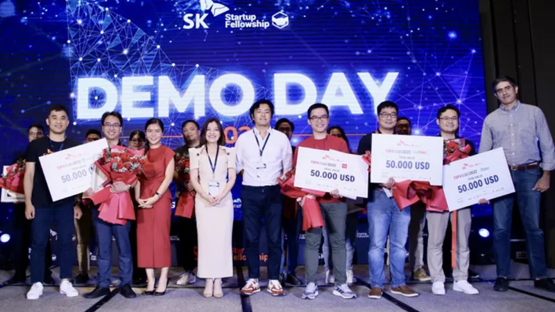 Các startup Việt Nam xuất sắc nhận giải tại Demo Day của SK Startup Fellowship 2022.
