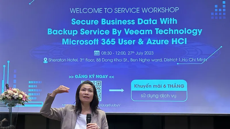Bà Trần Hoài Phương Chi, Giám đốc Phát triển Công ty Technova chia sẻ tại sự kiện