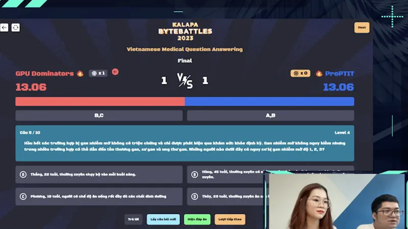 Trận đấu chung kết kịch tính giữa GPU Dominators và ProPTIT với bài toán Vietnamese Medical Question Answering tại cuộc thi