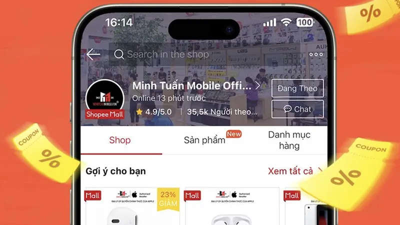 Minh Tuấn Mobile nhận chứng nhận Shopee Mall