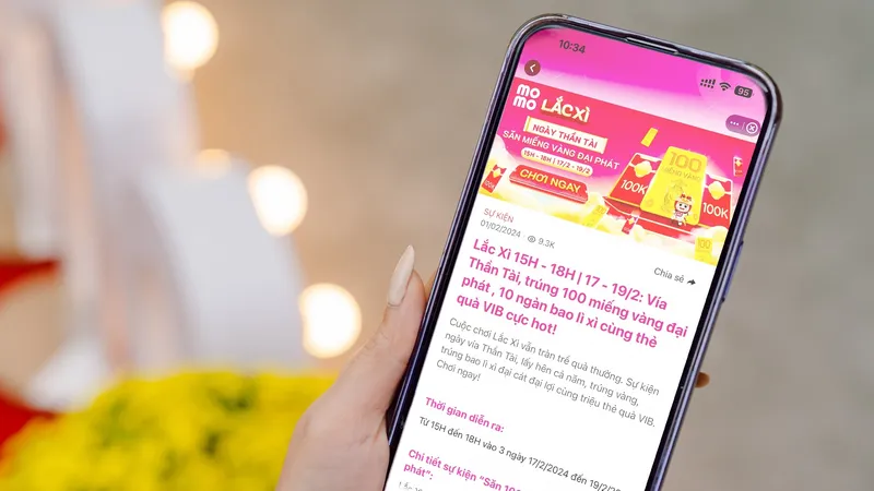 MoMo Lắc Xì 2024 tiếp tục “chiêu đãi” người dùng bằng sự kiện “Săn vàng Vía Thần Tài”