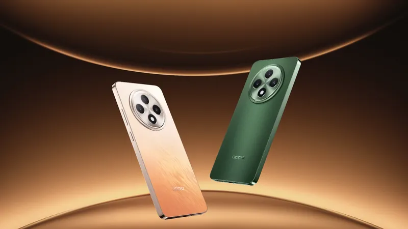 Reno12 F 5G với hai màu ấn tượng là Cam Hổ Phách và Xanh Lá Cọ