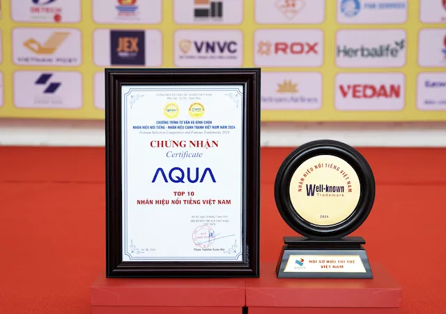 AQUA Việt Nam đã nhận giải “Nhãn hiệu nổi tiếng, nhãn hiệu cạnh tranh Việt Nam”
