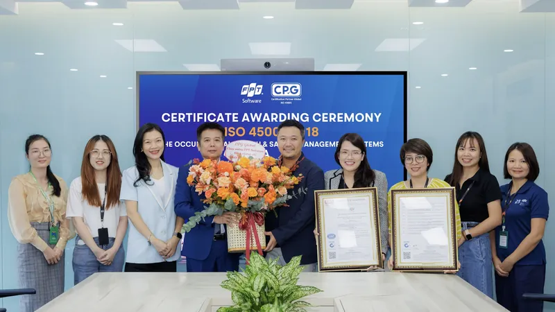 FPT Software nhận chứng chỉ ISO 45001