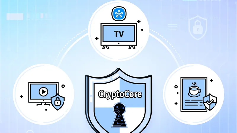 Từ năm 2025, Samsung CryptoCore sẽ được tích hợp hoàn chỉnh vào hệ điều hành Tizen OS,3 nền tảng của các dòng TV thông minh Samsung